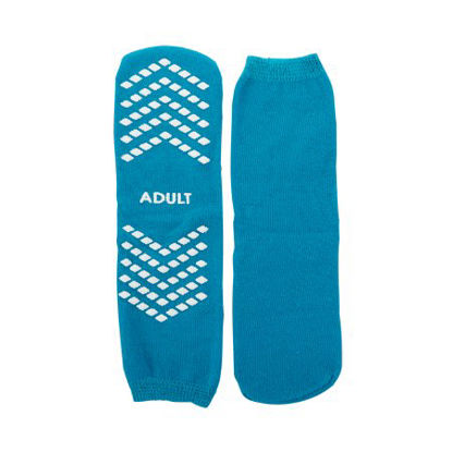 Picture of Slipper Socks McKesson Large Teal Above the Ankle16-SCE1