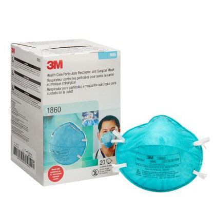 Picture of Particulate Respirator / Surgical Mask 3M™ Medical N95 Cup Elastic Strap One Size Fits Most Blue NonSterile ASTM F18621860