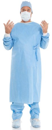 Picture of Non-Reinforced Surgical Gown with Towel Evolution 4 X-Large Blue Sterile Disposable90042