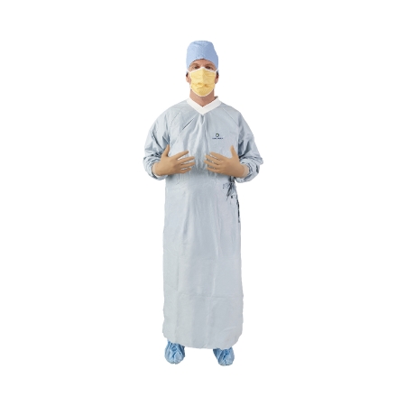 Picture of Surgical Gown with Towel Aero Chrome Large Silver Sterile AAMI Level 4 Disposable44673