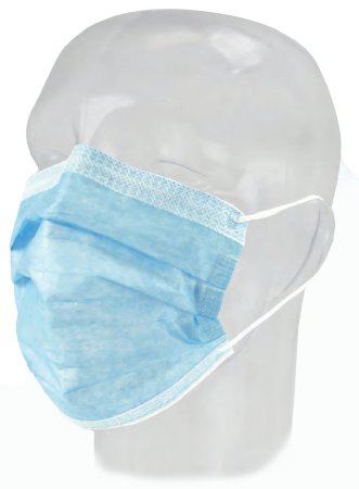 Picture of Procedure Mask FluidGard® Anti-fog Foam Pleated Earloops One Size Fits Most Blue NonSterile ASTM Level 314401