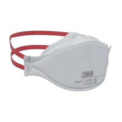 Picture of Particulate Respirator / Surgical Mask 3M™ Aura™ Medical N95 Flat Fold Elastic Strap One Size Fits Most White NonSterile ASTM F18621870+BULK