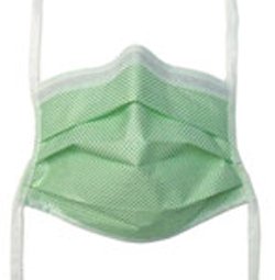Picture of Surgical Mask Fog Shield® Anti-fog Tape Pleated Tie Closure One Size Fits Most Green Diamond NonSterile Not Rated65 3322