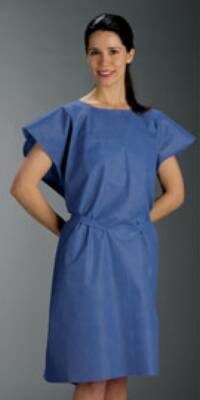 Picture of Patient Exam Gown Medium / Large Blue Disposable70234N