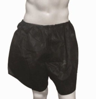 Picture of Exam Shorts Reflections™ Small / Medium Black Spunbond Polypropylene Adult Disposable900530