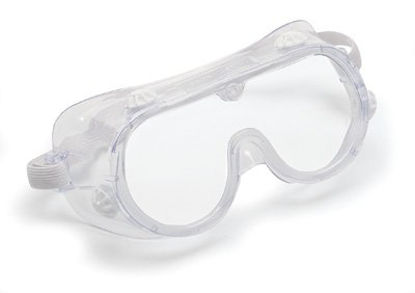 Picture of Safety Goggles Clear Tint Plastic Lens Clear Frame Elastic Strap One Size Fits Most9675