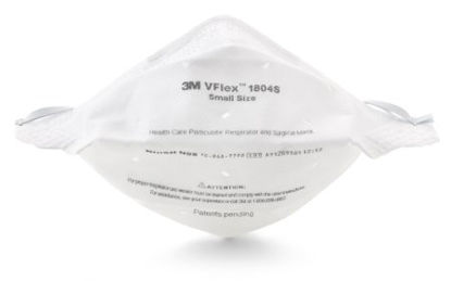 Picture of Particulate Respirator / Surgical Mask 3M™ VFlex™ Medical N95 Flat Fold Elastic Strap Small White NonSterile ASTM F18621804S