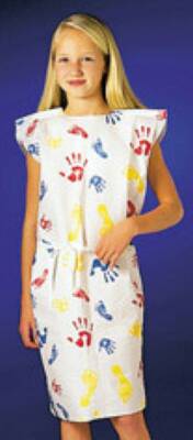 Picture of Patient Exam Gown Child Size Kid Design (Hand and Foot Print) Disposable37235