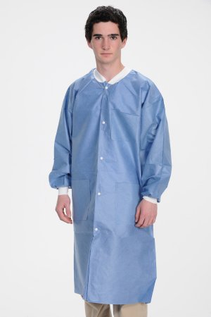 Picture of Lab Coat ValuMax® Extra-Safe™ Ceil Blue Large Knee Length Limited Reuse3660CBL