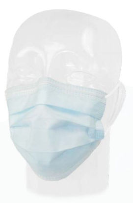 Picture of Procedure Mask Pleated Earloops One Size Fits Most Blue NonSterile ASTM Level 115120