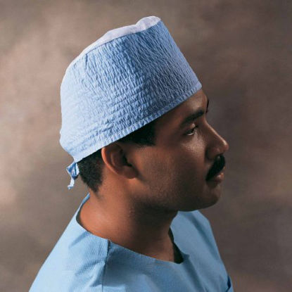 Picture of Surgeon Cap One Size Fits Most Blue Tie Closure69520
