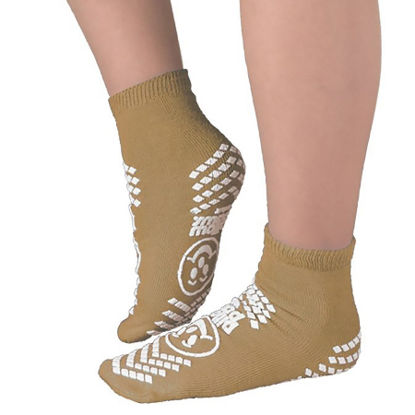 Picture of Slipper Socks Pillow Paws® X-Large Tan Ankle High1097-001