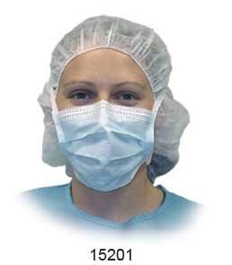 Picture of Surgical Mask Pleated Tie Closure One Size Fits Most Blue NonSterile ASTM Level 115201