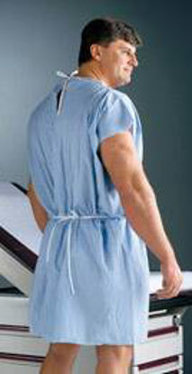 Picture of Patient Exam Gown Apex™ Medium / Large Blue Disposable44507