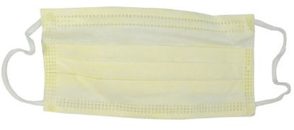 Picture of Procedure Mask Cardinal Health™ Pleated Earloops One Size Fits Most Yellow NonSterile ASTM Level 1AT70021