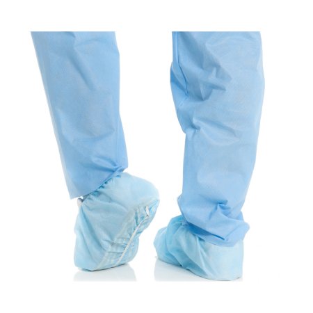 Picture of Shoe Cover Halyard Basics One Size Fits Most Shoe High Nonskid Sole Blue NonSterile69114