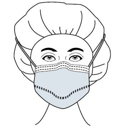 Picture of Surgical Mask Fog Shield® Anti-fog Film Pleated Tie Closure One Size Fits Most Green NonSterile ASTM Level 115211