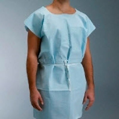Picture of Patient Exam Gown Medium / Large Blue Disposable70220N
