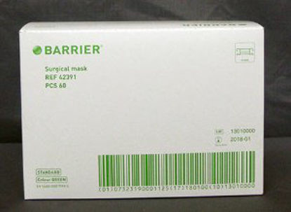 Picture of Surgical Mask Barrier® Standard Pleated Tie Closure One Size Fits Most Green NonSterile Not Rated42391