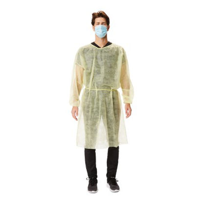Picture of Protective Procedure Gown McKesson X-Large Yellow NonSterile Disposable16-3825