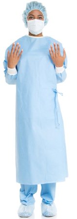 Picture of Non-Reinforced Surgical Gown with Towel ULTRA X-Large Blue Sterile AAMI Level 3 Disposable95121
