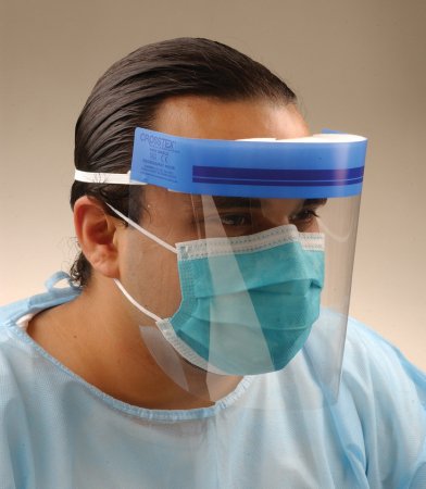 Picture of Wraparound Face Shield Crosstex® One Size Fits Most 3/4 Length Anti-fog Disposable NonSterileGCSSB