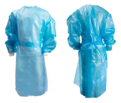 Picture of Chemotherapy Procedure Gown McKesson Medium Blue NonSterile AAMI Level 2 / ASTM D6978 Disposable16-54KVM