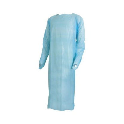 Picture of Over-the-Head Protective Procedure Gown McKesson Large Blue NonSterile ASTM F1671 Disposable16-OHBCPE