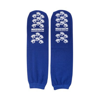 Picture of Slipper Socks McKesson Terries™ Bariatric / Extra Wide Royal Blue Above the Ankle40-1099-001