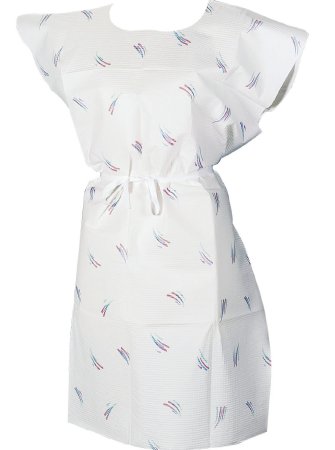 Picture of Patient Exam Gown McKesson One Size Fits Most Mauve / Green / Blue Disposable18-910550