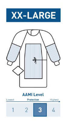 Picture of Fabric-Reinforced Surgical Gown with Towel McKesson 2X-Large Blue Sterile AAMI Level 3 Disposable183-I91-4340-S1