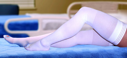 Picture of Anti-embolism Stocking McKesson Thigh High Small / Long White Inspection Toe84-23