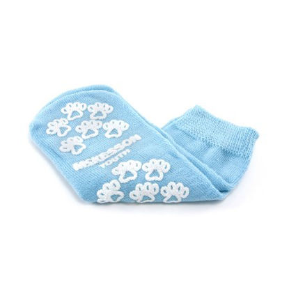 Picture of Slipper Socks McKesson Terries™ Youth Light Blue Above the Ankle40-3849-001