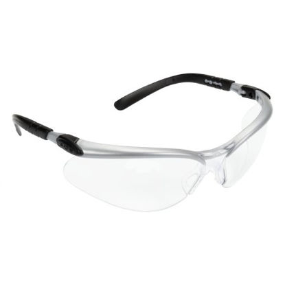 Picture of Safety Glasses 3M™ BX™ Antifog Coating Clear Tint Polycarbonate Lens Silver / Black Frame Over Ear One Size Fits Most11380-00000-20