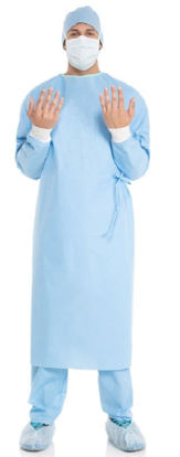 Picture of Fabric-Reinforced Surgical Gown with Towel ULTRA X-Large Blue Sterile ASTM D4966 Disposable95221