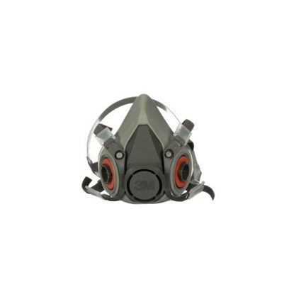 Picture of 3M™ 6000 Reusable Respirator Industrial Half Face 4 Point Adjustable Head Strap Medium Gray / White6200