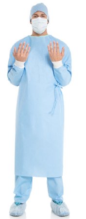 Picture of Fabric-Reinforced Surgical Gown with Towel ULTRA Small Blue Sterile ASTM D4966 Disposable95201