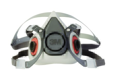 Picture of 3M™ 6000 Reusable Respirator Industrial Half Face 4 Point Adjustable Head Strap Small Gray / White6100