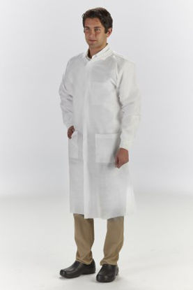 Picture of Lab Coat LabMates® White Large Knee Length Disposable85174