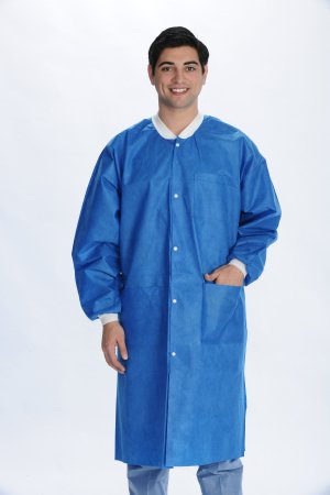 Picture of Lab Coat ValuMax® Extra-Safe™ Deep Sea Blue Large Knee Length Limited Reuse3660DBL