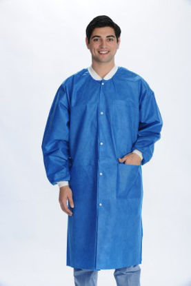 Picture of Lab Coat ValuMax® Extra-Safe™ Deep Sea Blue Large Knee Length Limited Reuse3660DBL