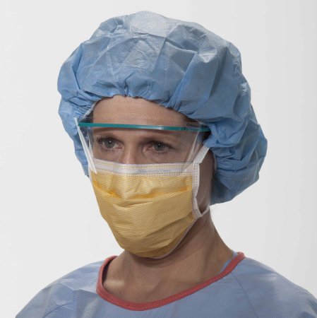 Picture of Surgical Mask FluidShield Anti-fog Foam Pleated Tie Closure One Size Fits Most Orange NonSterile ASTM Level 348207
