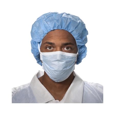 Picture of Surgical Mask Soft Touch II Pleated Tie Closure One Size Fits Most Blue NonSterile Not Rated47500