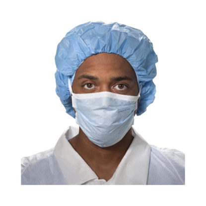 Picture of Surgical Mask Soft Touch II Pleated Tie Closure One Size Fits Most Blue NonSterile Not Rated47500