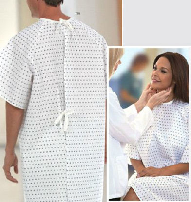 Picture of Patient Exam Gown Medium / Large Snowflake Print Print Reusable1736 L