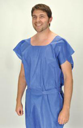 Picture of Patient Exam Gown Large Dark Blue Disposable950545