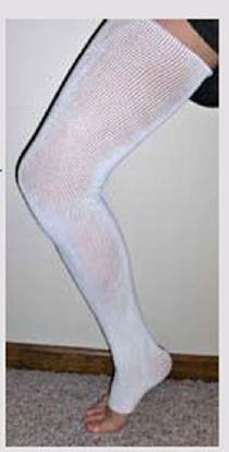 Picture of Compression Stocking EdemaWear® Thigh High Large White Open ToeB120L01