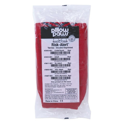 Picture of Fall Management Slipper Socks Pillow Paws® Risk Alert® Terries™ 3X-Large Red Ankle High3807-001
