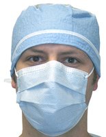 Picture of Procedure Mask FluidGard® Anti-fog Foam Pleated Earloops One Size Fits Most Blue NonSterile ASTM Level 315301