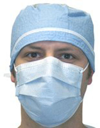 Picture of Procedure Mask FluidGard® Anti-fog Foam Pleated Earloops One Size Fits Most Blue NonSterile ASTM Level 315301